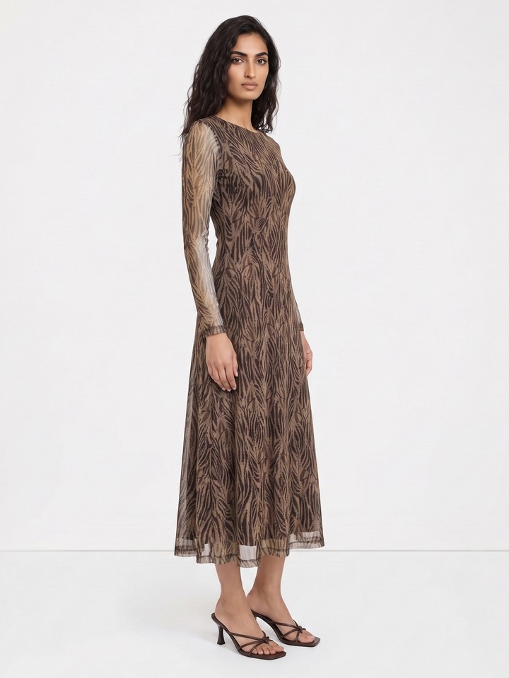 Kasia Brown Printed Dress
