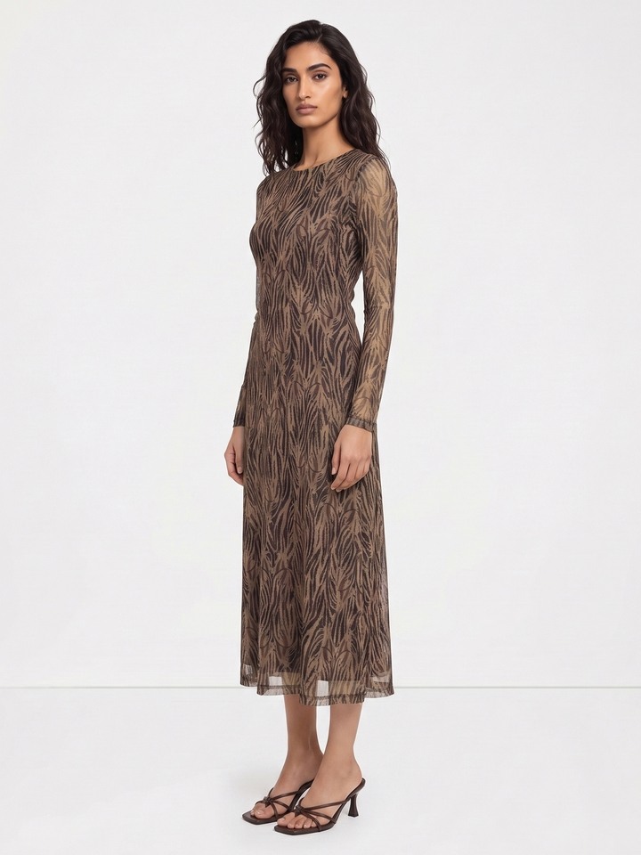 Kasia Brown Printed Dress