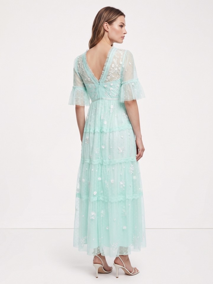 Emilie Mint Green Lace Dress