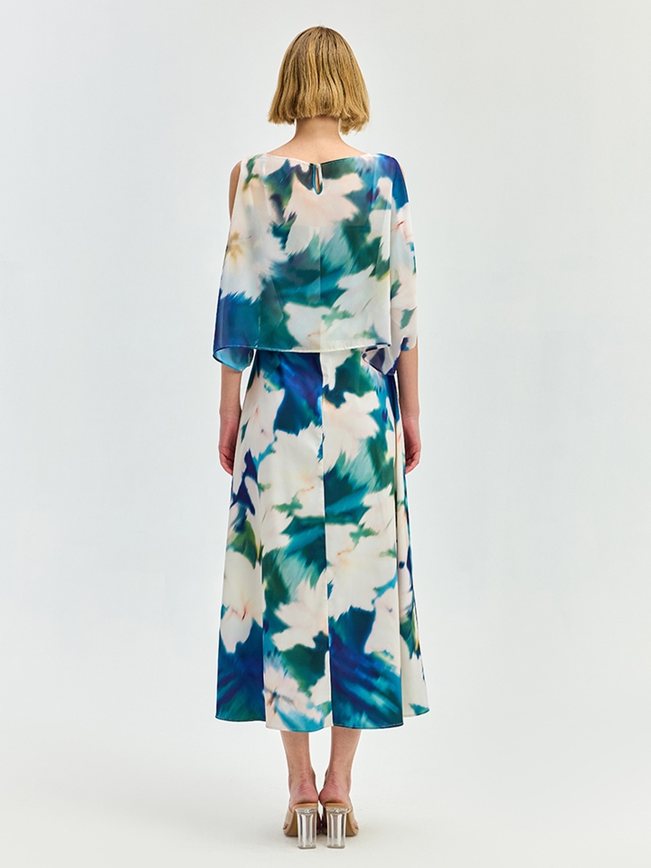 Blue Floral A-Line Dress
