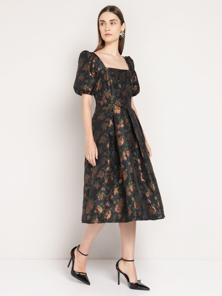 Golden Hour Jacquard Dress