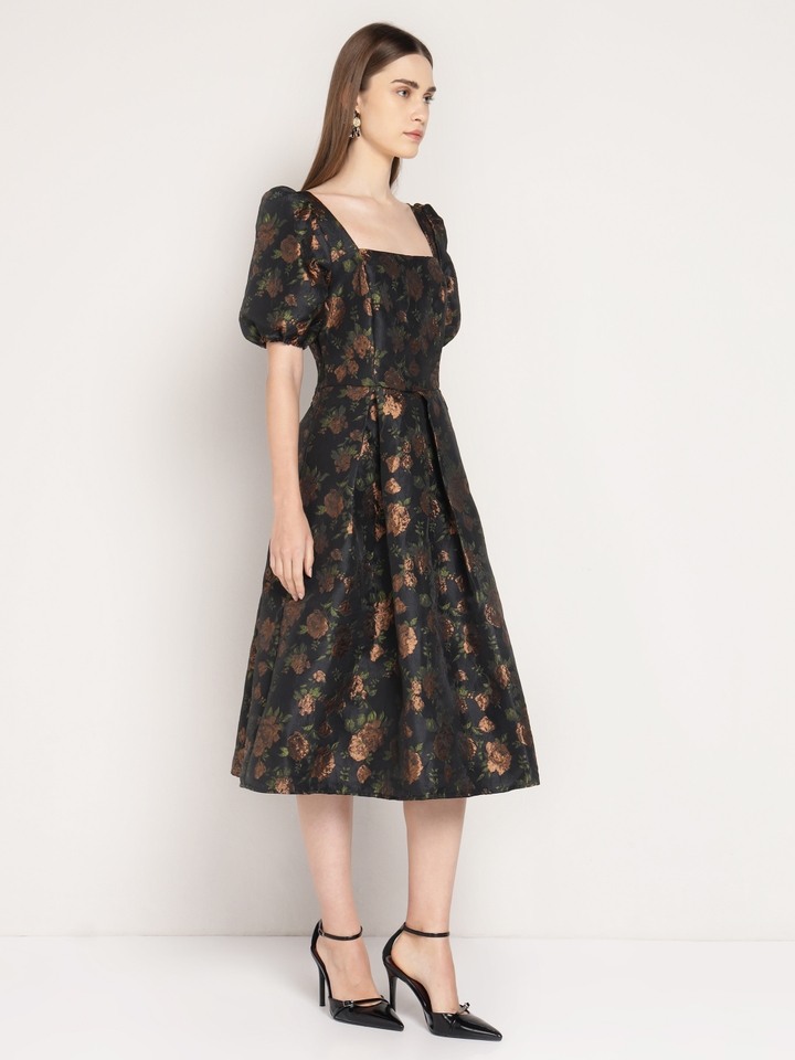 Golden Hour Jacquard Dress