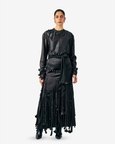 Tube Patchwork Top & Cut-out Tassels Skirt Set