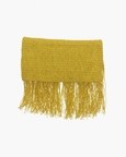 Raffia Foldover Clutch With Tassel