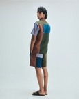 Patchwork Linen Men's Camp Collar Shirt Set