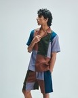 Patchwork Linen Men's Camp Collar Shirt Set