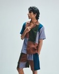 Patchwork Linen Men's Camp Collar Shirt