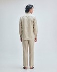 Undyed Linen Men's Straight Pleated Pants