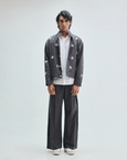Pebble Co-linen Embroidered Men’s Stand Collar Jacket