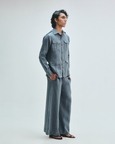 Slate Linen Men's Safari Overshirt Set