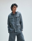 Slate Linen Men's Safari Overshirt Shirt