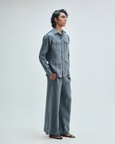 Slate Linen Men's Safari Overshirt Shirt