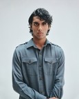 Slate Linen Men's Safari Overshirt Shirt