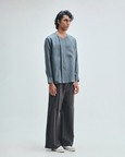 Slate Linen Men's Side Placket Shirt