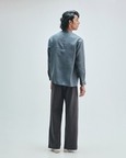 Slate Linen Men's Side Placket Shirt
