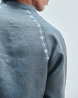 Slate Linen Embroidered Men's Raglan Shirt Set