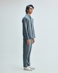Slate Linen Embroidered Men's Raglan Shirt Set