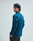 Indigo Linen Embroidered Men's Raglan Shirt