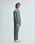 Slate Linen Embroidered Men's Raglan Shirt