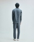 Slate Linen Embroidered Men's Tapered Lounge Pants