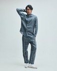 Slate Linen Embroidered Men's Tapered Lounge Pants