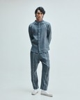Slate Linen Embroidered Men's Tapered Lounge Pants