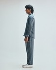 Slate Linen Embroidered Men's Tapered Lounge Pants