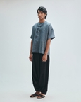 Slate Linen Men's Half Sleeves Panelled Shirt Kurta