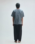 Slate Linen Men's Half Sleeves Panelled Shirt Kurta