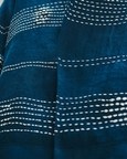 Indigo Linen Kantha Flap Collar Jacket