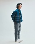 Indigo Linen Kantha Flap Collar Jacket