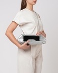 Elizabeth Baguette Clutch Metallic Silver