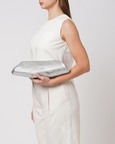 Elizabeth Baguette Clutch Metallic Silver