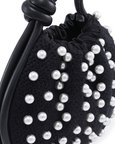 Ina Mini Potli Pearls Black