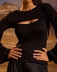 Cut Out Shirt - Black