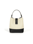 Favori Sylvia - Leather Bucket Bag in Ivory & Black