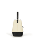Favori Sylvia - Leather Bucket Bag in Ivory & Black
