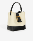 Favori Sylvia - Leather Bucket Bag in Ivory & Black