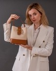 Favori Sylvia - Leather Bucket Bag in Ivory & Tan