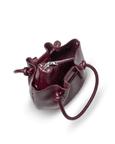Favori Corda- Genuine Leather Handbag With Knotted Handle in Wine Red