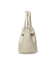 Favori Corda- Genuine Leather Handbag With Knotted Handle in Ivory