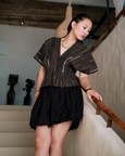 Meknes Kimono Top - Green Stripe