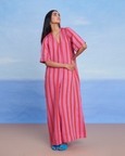 Amalfi Linen Half Sleeves Flared Jumpsuit
