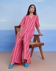 Amalfi Linen Half Sleeves Flared Jumpsuit