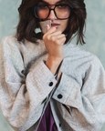 Embroidered Cropped Bomber Jacket