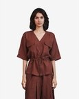 Drawstring Linen Shirt
