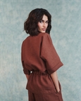 Drawstring Linen Shirt