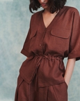 Drawstring Linen Shirt