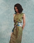 Prism Blot Co-Linen Tie Dress