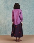 Embroidered Shirt Flared Skirt Set